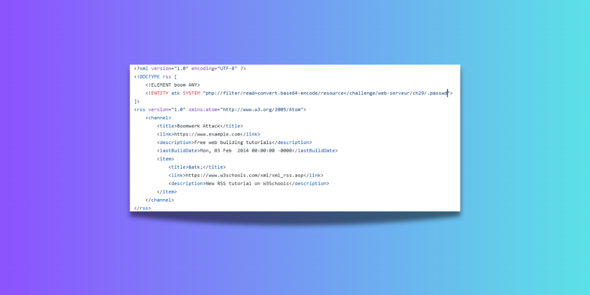 image d'une attaque xml